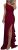 ZEFOTIM Wedding Guest Dresses for Women 2023 Long Sleeve/One Shoulder Bodycon Slit Ruffle Maxi Sexy Dress