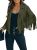 Dokotoo Womens 2022 Fashion Faux Suede Tassel Jackets Lapel Cropped Motorcycle Jacket Outerwear
