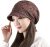 QIWENJUN Fashion Hat for Women Slouchy Beanie Hat Handmade Knit Cutout Spring Summer Skull Cap with Brim Visor